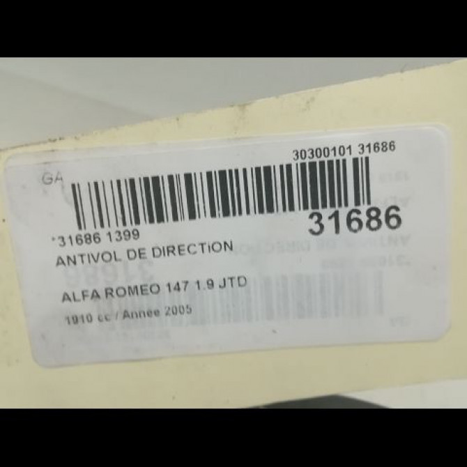 Antivol de direction occasion ALFA ROMEO 147 Phase 1 09-2000->09-2004 46819068 5