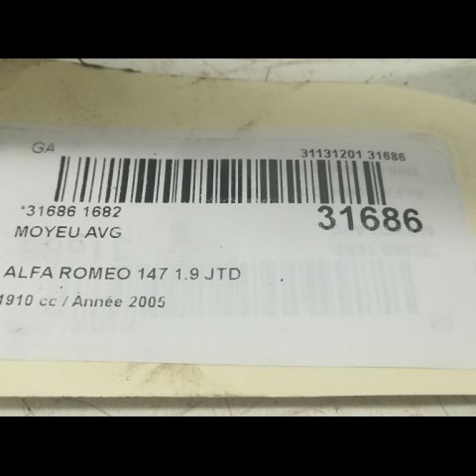 Moyeu avg occasion ALFA ROMEO 147 Phase 1 09-2000->09-2004 46739139 6