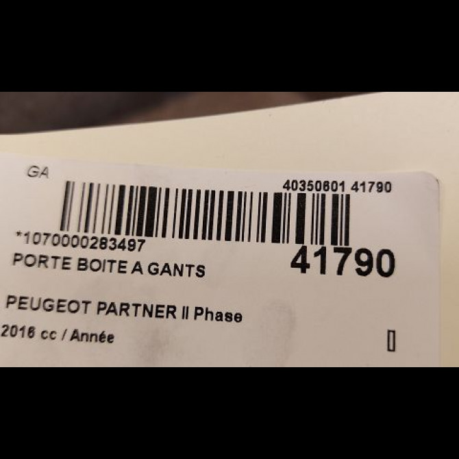 Porte boite a gants occasion PEUGEOT PARTNER II Phase 3 04-2015->... 2