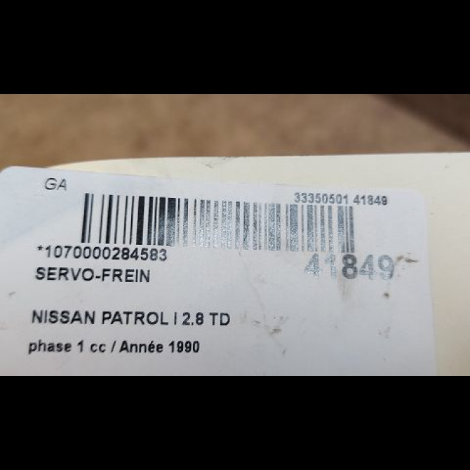 Servo-frein occasion NISSAN PATROL I phase 1 07-1989->02-2000 2.8 TD 115ch 3