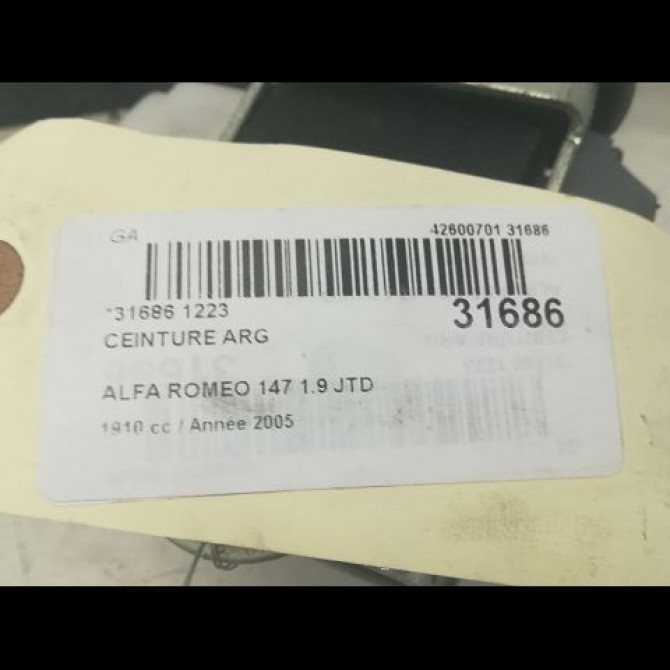 Ceinture arrière gauche occasion ALFA ROMEO 147 Phase 1 09-2000->09-2004 5