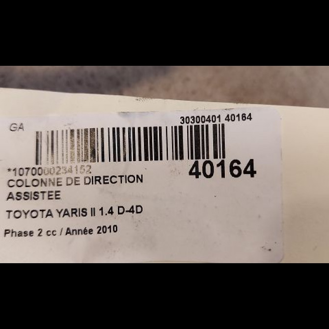 Colonne de direction assistee occasion TOYOTA YARIS II Phase 2 01-2009->05-2011 1.4 D-4D 90ch 452000D165 4