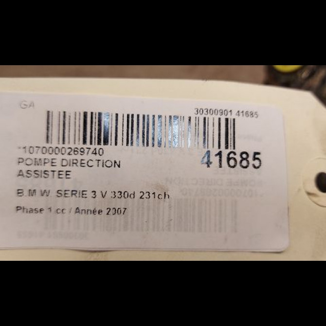 Pompe direction assistee occasion B.M.W. SERIE 3 V Phase 1 03-2005->09-2008 330d 231ch 32416768169 3