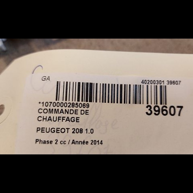 Commande de chauffage occasion PEUGEOT 208 Phase 2 04-2015->... 1.0 PURETECH 68ch 3