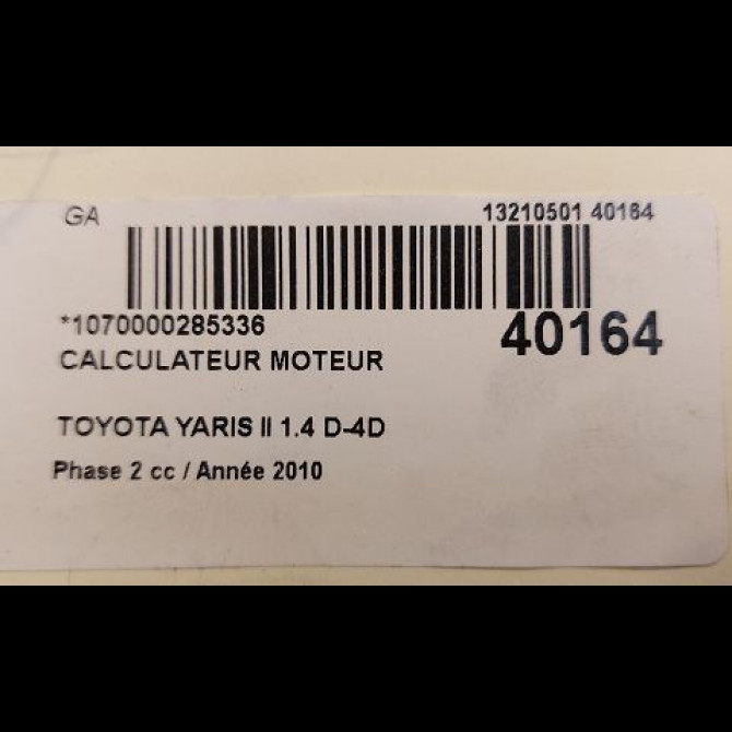 Calculateur moteur occasion TOYOTA YARIS II Phase 2 01-2009->05-2011 1.4 D-4D 90ch 896600DE61 6