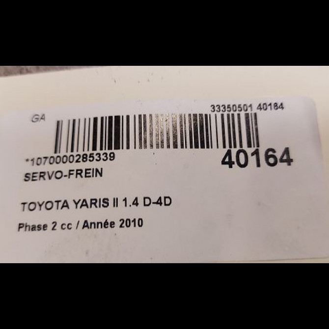 Servo-frein occasion TOYOTA YARIS II Phase 2 01-2009->05-2011 1.4 D-4D 90ch 4461009230 3