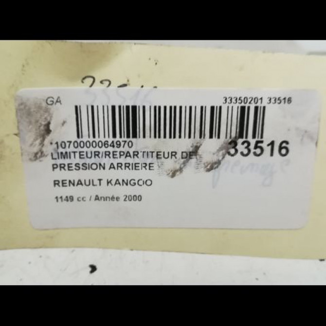 Limiteur/repartiteur de pression arriere occasion RENAULT KANGOO I Phase 1 09-1997->06-2003 1.2i 8v 60ch 4