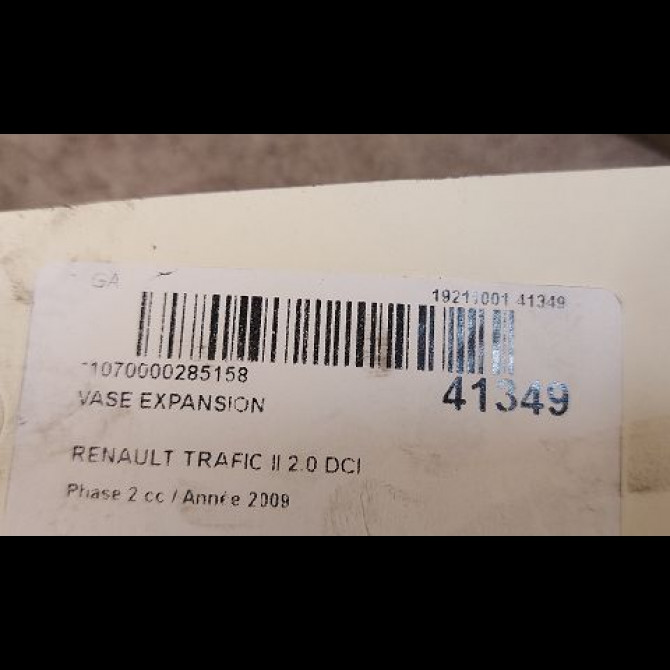 Vase expansion occasion RENAULT TRAFIC II Phase 2 08-2006->... 2.0 DCI 16v 115ch 3