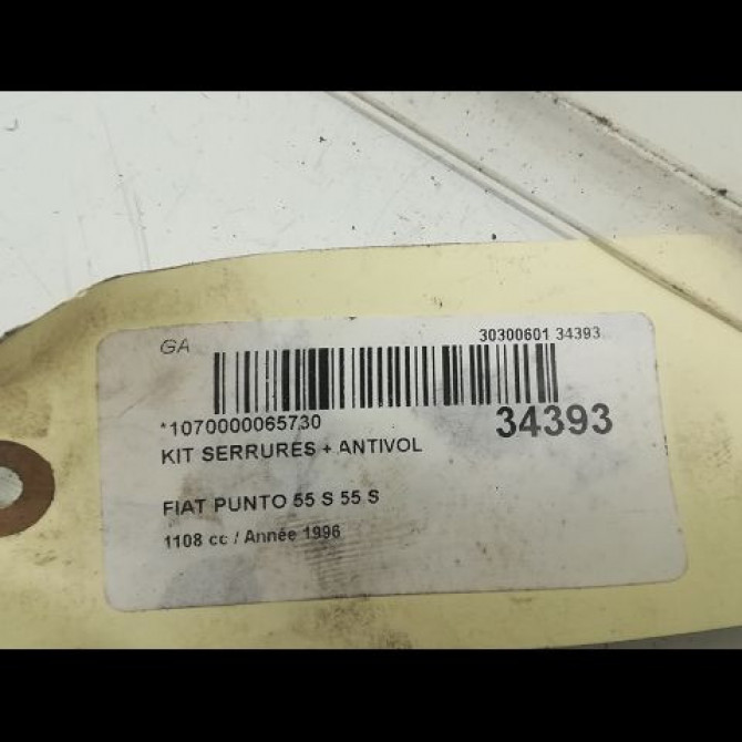 Kit serrures + antivol occasion FIAT PUNTO I Phase 1 11-1993->10-1999 55 718499000 8