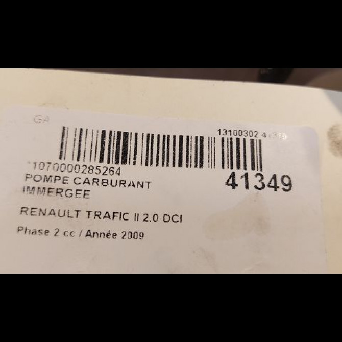 Pompe à carburant immergée occasion RENAULT TRAFIC II Phase 2 08-2006->... 2.0 DCI 16v 115ch 3