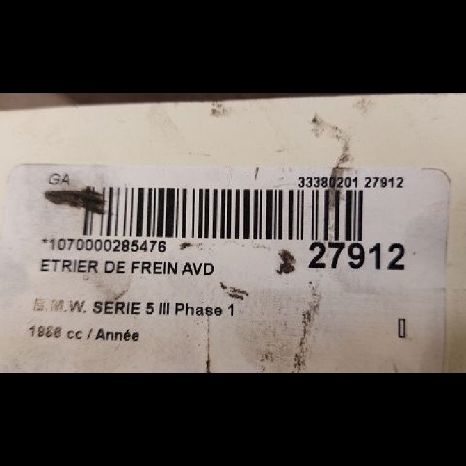 Etrier de frein avant droit occasion B.M.W. SERIE 5 III Phase 1 02-1988->06-1994 3