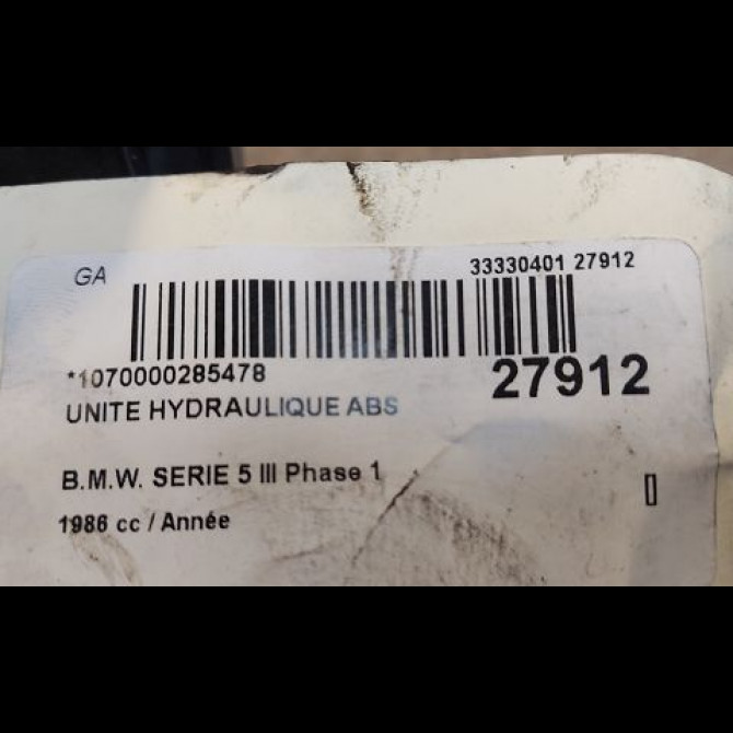 Unité hydraulique ABS occasion B.M.W. SERIE 5 III Phase 1 02-1988->06-1994 5