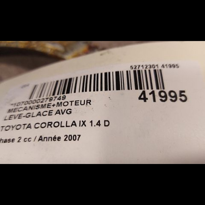 Mecanisme+moteur leve-glace avg occasion TOYOTA COROLLA IX phase 2 07-2004->08-2007 1.4 D 90ch 6982002120 3