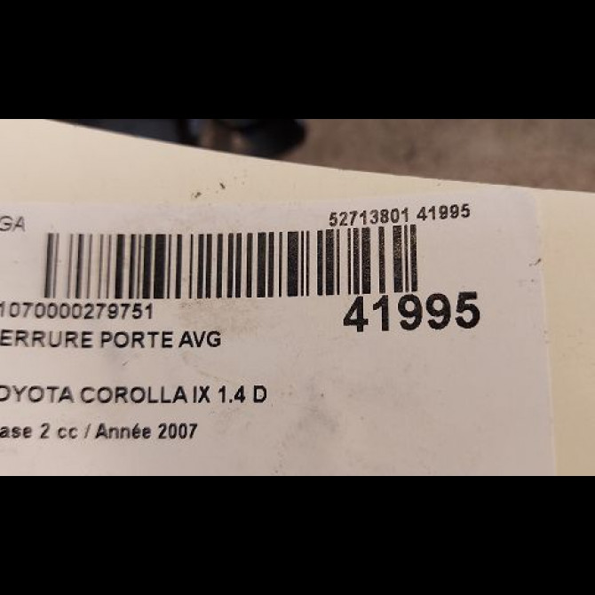 Serrure porte avg occasion TOYOTA COROLLA IX phase 2 07-2004->08-2007 1.4 D 90ch 6932002091 4