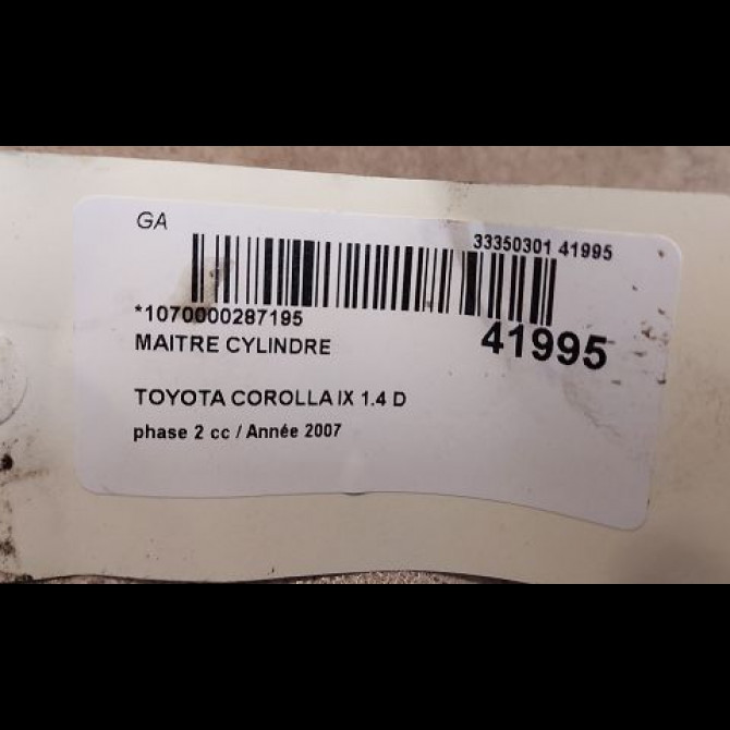 Maitre cylindre occasion TOYOTA COROLLA IX phase 2 07-2004->08-2007 1.4 D 90ch 4720109260 3