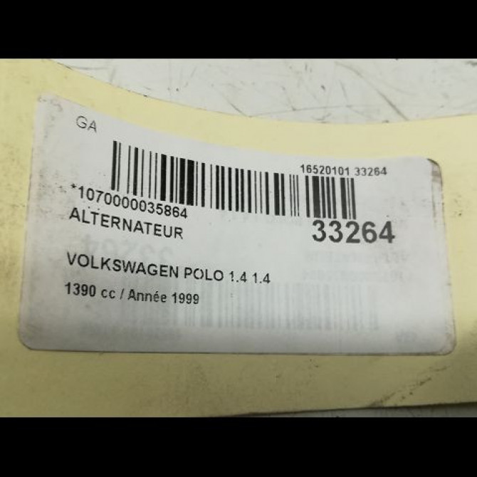 Alternateur occasion VOLKSWAGEN POLO III Phase 1 10-1994->11-1999 1.4 28903025G 6