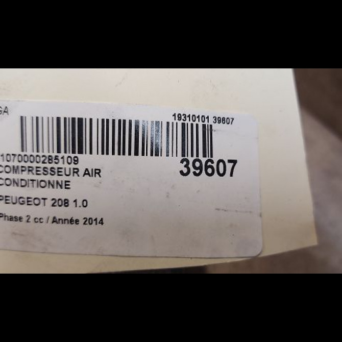 Compresseur air conditionne occasion PEUGEOT 208 Phase 2 04-2015->... 1.0 PURETECH 68ch 4