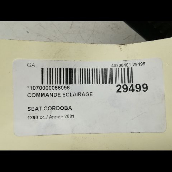 Commande eclairage occasion SEAT CORDOBA I Phase 2 09-1999->10-2002 6K1941531AL56J 6