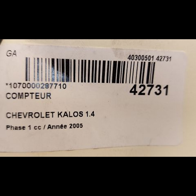 Compteur occasion CHEVROLET KALOS Phase 1 03-2005->05-2008 1.4 85ch 96416699 3