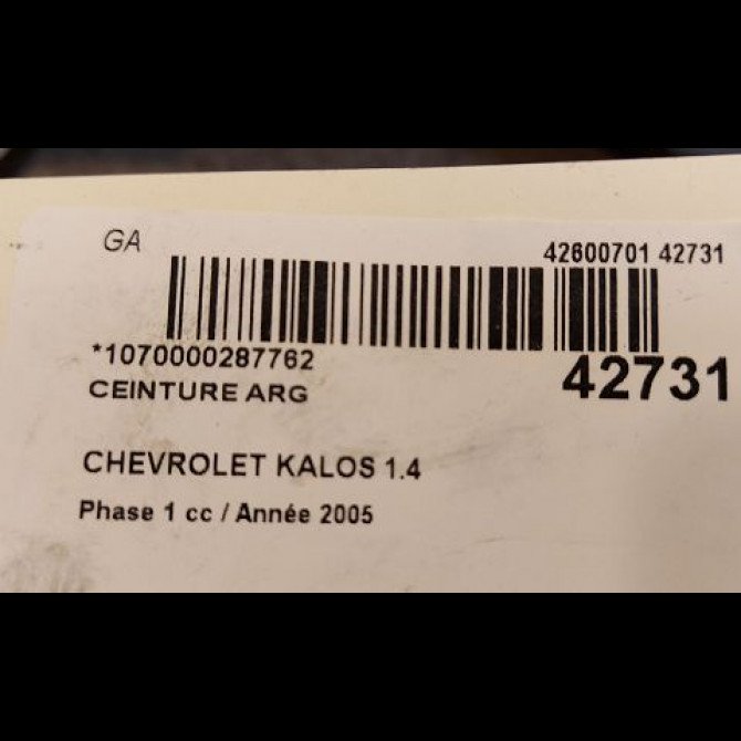 Ceinture arrière gauche occasion CHEVROLET KALOS Phase 1 03-2005->05-2008 1.4 85ch 96454826 4