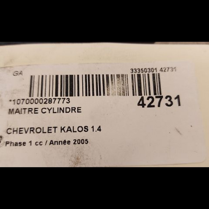 Maitre cylindre occasion CHEVROLET KALOS Phase 1 03-2005->05-2008 1.4 85ch 96534609 3