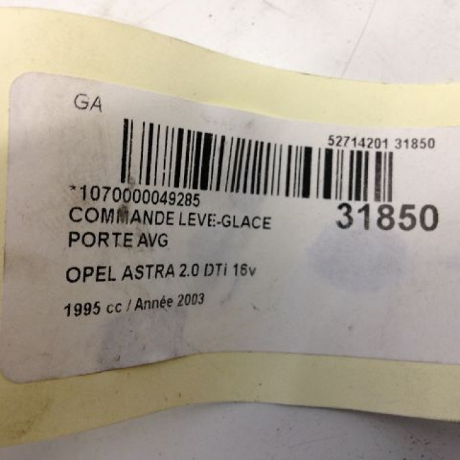 Commande lève-glace porte avant gauche occasion OPEL ASTRA II Phase 1 04-1998->09-2004 2.0 DTI 16v 9100301 4
