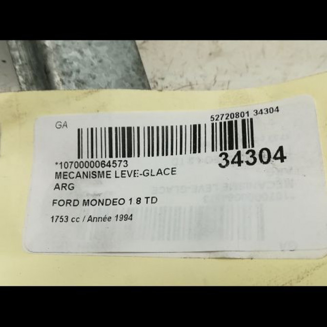 Mecanisme leve-glace arrière gauche occasion FORD MONDEO I Phase 1 01-1993->09-1996 1.8 TD 5