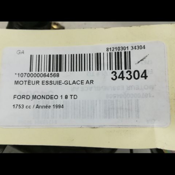 Moteur essuie-glace arrière occasion FORD MONDEO I Phase 1 01-1993->09-1996 1.8 TD 5