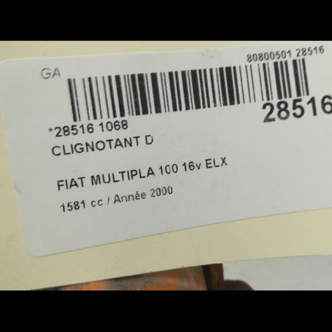Clignotant droit occasion FIAT MULTIPLA Phase 1 01-1999->09-2004 46512541 3