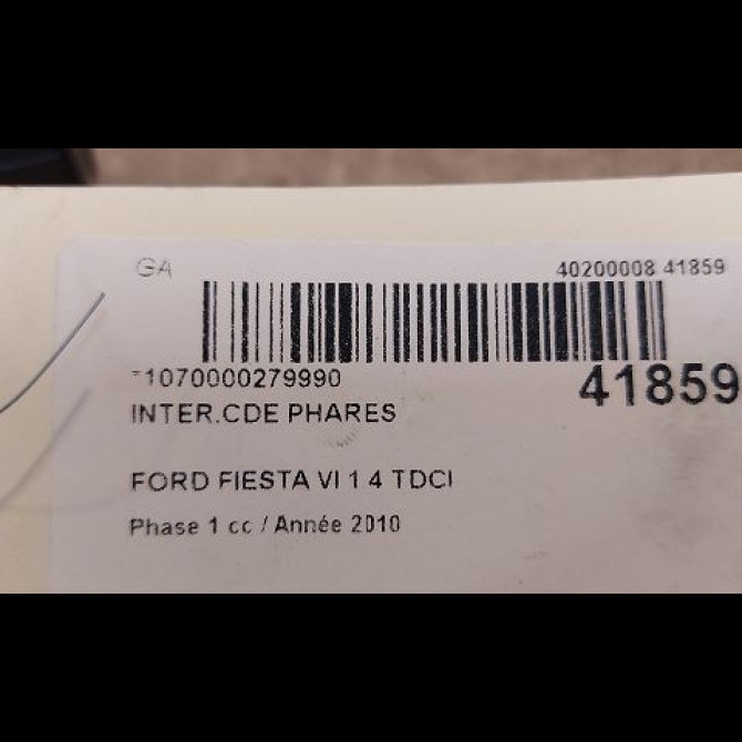 Interrupteur commande de phares occasion FORD FIESTA VI Phase 1 10-2008->11-2012 1.4 TDCI 68ch 1515201 3