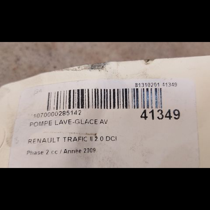 Pompe lave-glace avant occasion RENAULT TRAFIC II Phase 2 08-2006->... 2.0 DCI 16v 115ch 3