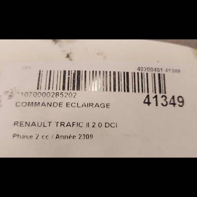 Commande eclairage occasion RENAULT TRAFIC II Phase 2 08-2006->... 2.0 DCI 16v 115ch 3
