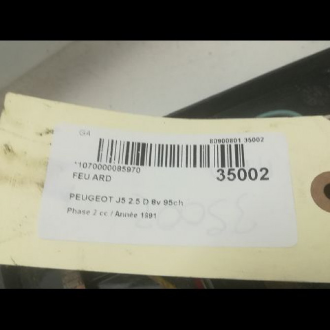 Feu arrière droit occasion PEUGEOT J5 Phase 2 07-1990->06-1994 2.5 D 8v 95ch 3