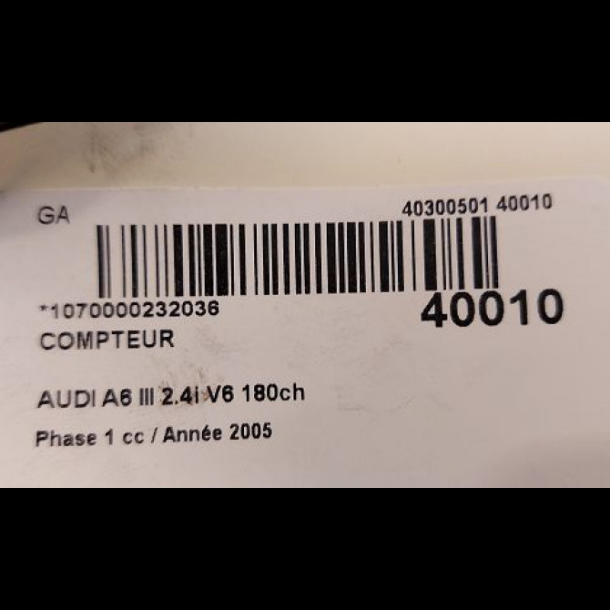 Compteur occasion AUDI A6 III Phase 1 05-2004->10-2008 2.4i V6 180ch 4F0920934E 3