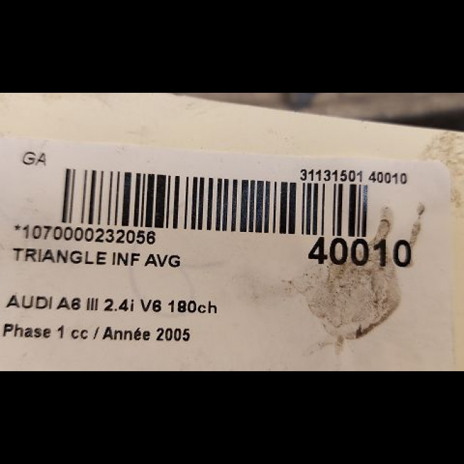 Triangle inf avg occasion AUDI A6 III Phase 1 05-2004->10-2008 2.4i V6 180ch 4F0407693H 2