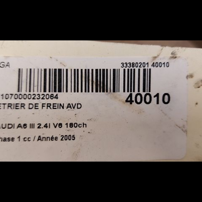 Etrier de frein avant droit occasion AUDI A6 III Phase 1 05-2004->10-2008 2.4i V6 180ch 4B0615124 3