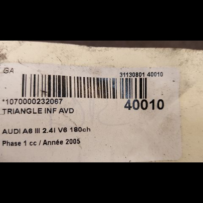 Triangle inf avd occasion AUDI A6 III Phase 1 05-2004->10-2008 2.4i V6 180ch 4F0407694H 2