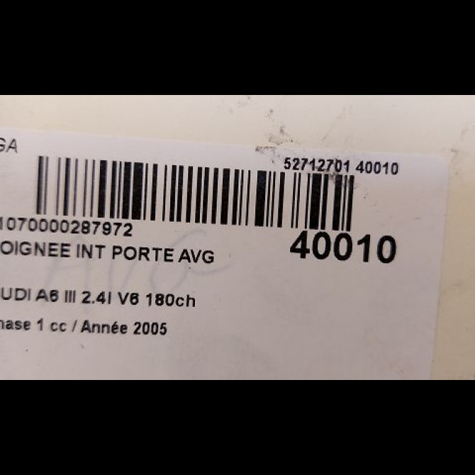 Poignee int porte avg occasion AUDI A6 III Phase 1 05-2004->10-2008 2.4i V6 180ch 4F0837020B 3