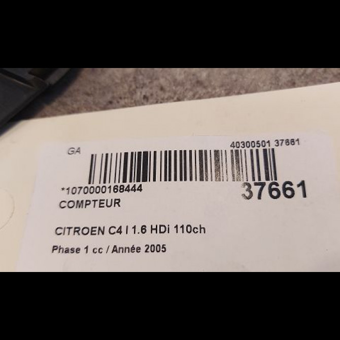 Compteur occasion CITROEN C4 I Phase 1 11-2004->07-2008 1.6 HDi 110ch 6106WA 3