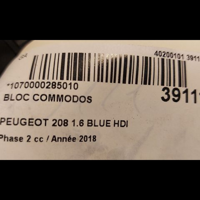 Bloc commodos occasion PEUGEOT 208 Phase 2 04-2015->... 1.6 BLUE HDI 75ch 5