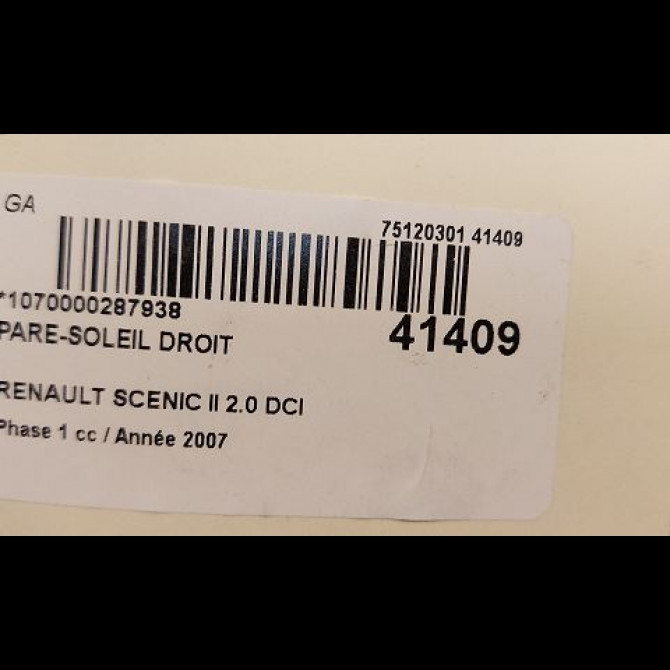 Pare-soleil droit occasion RENAULT SCENIC II Phase 1 03-2004->09-2006 2.0 DCI 150ch 8200246822 3