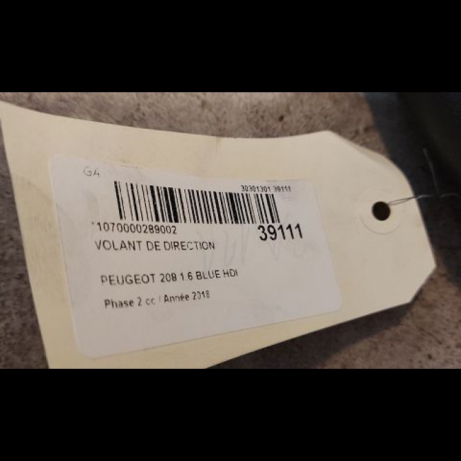Volant de direction occasion PEUGEOT 208 Phase 2 04-2015->... 1.6 BLUE HDI 75ch 3