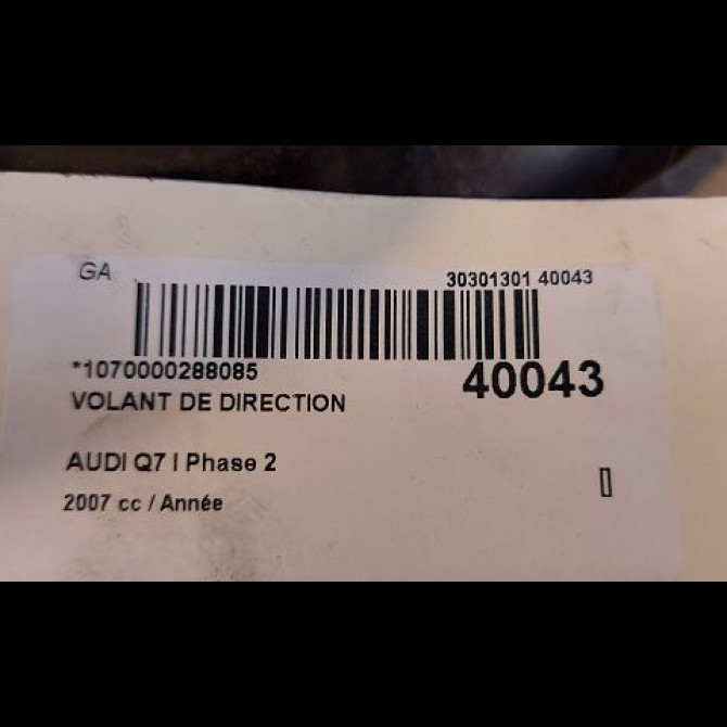 Volant de direction occasion AUDI Q7 I Phase 2 04-2009->04-2015 4F0419091DGTNA 3