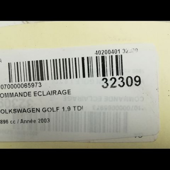 Commande eclairage occasion VOLKSWAGEN GOLF IV GOLF IV Phase 1 1998-01-01->2005-06-30 1.9 TDI 100ch 1C094153120H 5