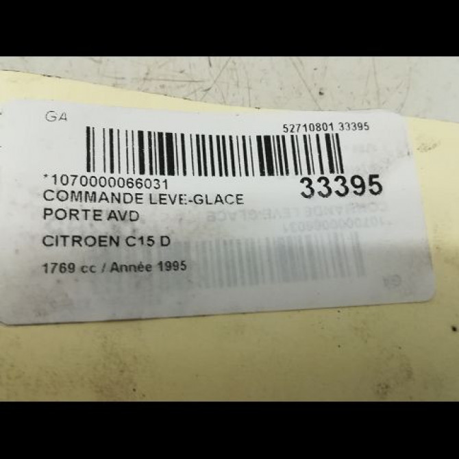 Commande lève-glace porte avant droite occasion CITROEN C15 Phase 1 07-1987->06-1996 4
