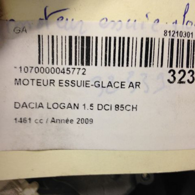 Moteur essuie-glace arrière occasion DACIA LOGAN I Phase 1 06-2005->06-2008 1.5 DCI 85ch 5
