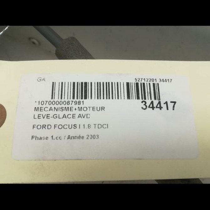 Mecanisme + moteur lève-glace avant droit occasion FORD FOCUS I Phase 1 10-1998->09-2004 1.8 TDCI 100ch 1331616 5