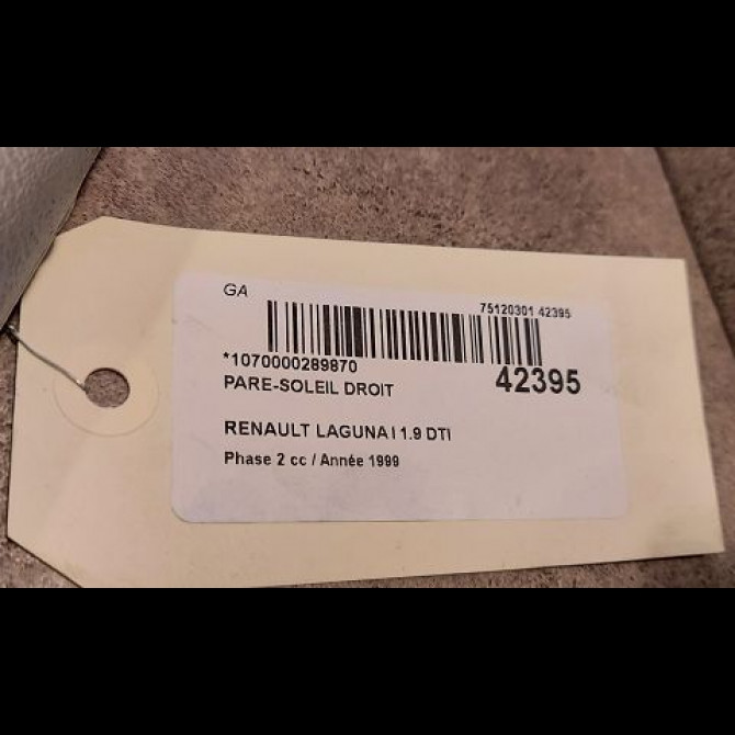 Pare-soleil droit occasion RENAULT LAGUNA I Phase 2 04-1998->11-2000 1.9 DTI 7701045868 3