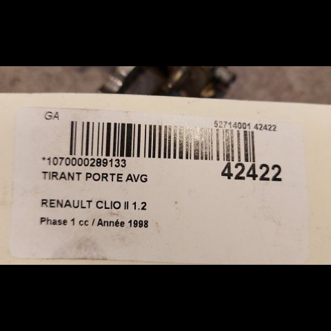 Tirant porte avg occasion RENAULT CLIO II Phase 1 03-1998->06-2001 1.2 7700842857 2