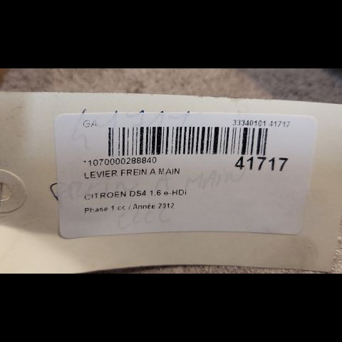 Levier frein a main occasion CITROEN DS4 Phase 1 01-2011->03-2016 1.6 e-HDi 110ch 5
